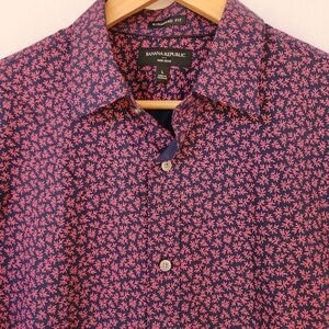 Banana Republic Men's Non Iron Long Sleeve Bottom Up | Large | Y2K